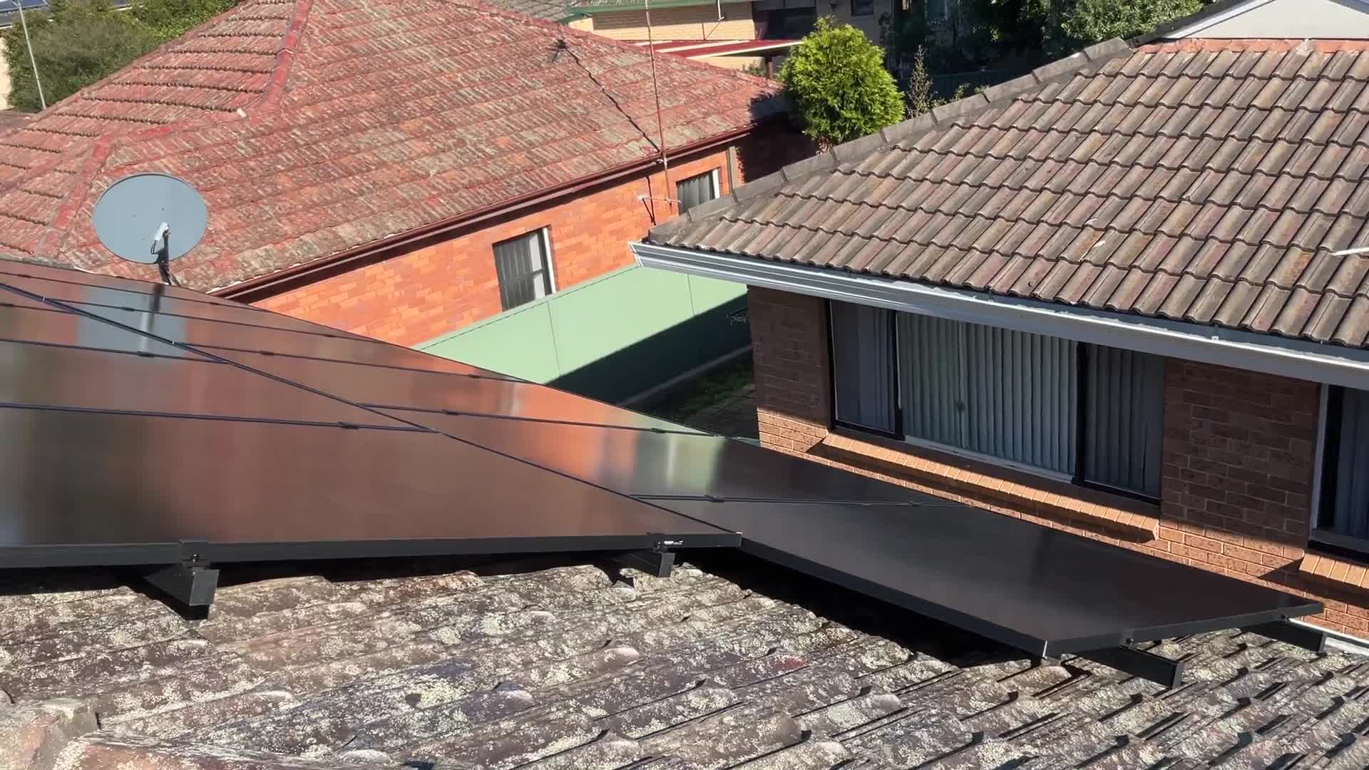 Aerial view of a recent Infinite Electrical & Solar install on Sydney's Eastern Suburbs